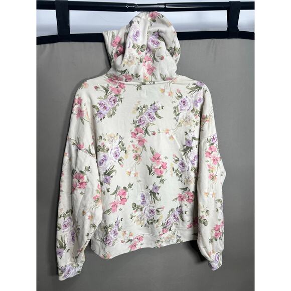 Gap x Loveshackfancy Floral Logo Cropped Hoodie XS Coquette Soft Ballet Babydoll - Picture 2 of 12